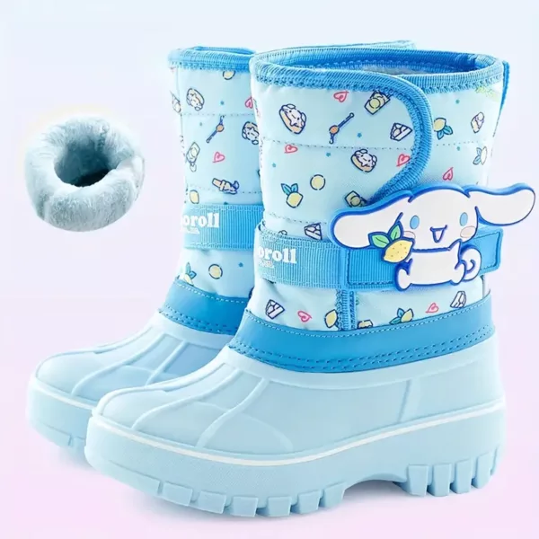 Bottes de pluie fille fourrées imperméables – hiver chaud et antidérapantes