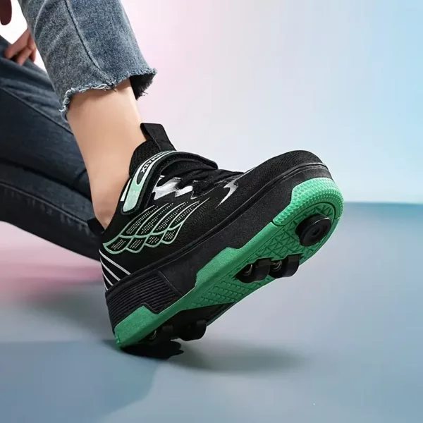 Chaussures à roulettes détachables pour enfants – baskets respirantes 4 roues