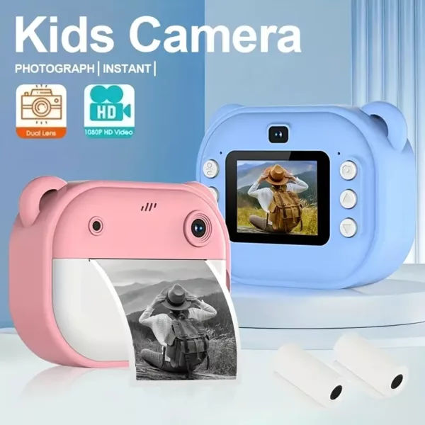 Appareil photo instantané enfant avec impression thermique et fonction vidéo dessin
