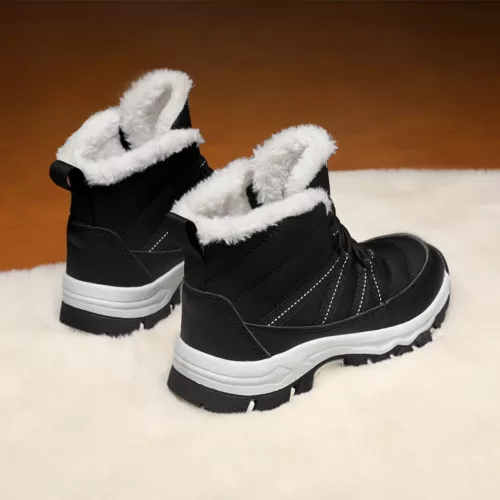 Bottes de neige enfant mi-hautes à lacets – doublure polaire chaude antidérapante