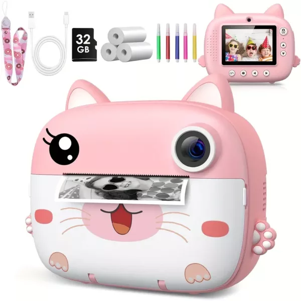 Appareil photo instantané enfant – numérique, rechargeable avec écran LCD