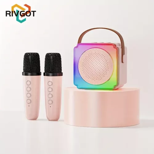 Machine karaoké portable avec 2 micros filaires et haut-parleur intégré pour soirées