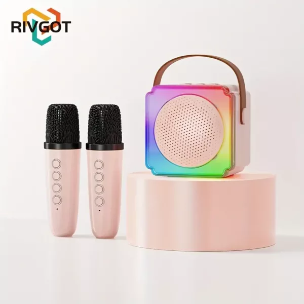 Machine karaoké portable avec 2 micros filaires et haut-parleur intégré pour soirées