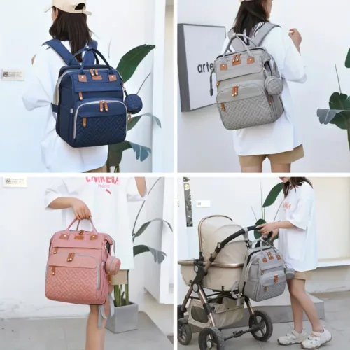 Sac à dos à langer multifonction bébé – matelassé, pratique pour voyage
