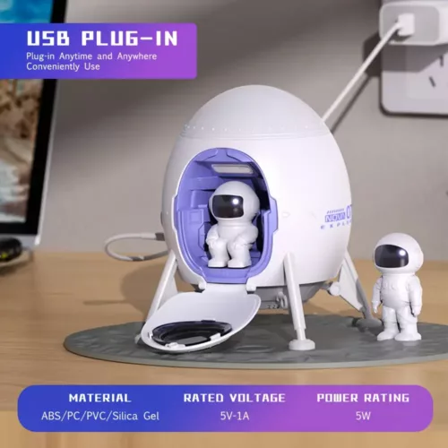 Projecteur galaxie astronaute avec base cratère – veilleuse décorative chambre