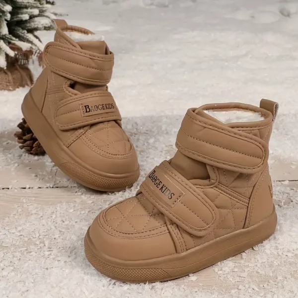 Bottes de neige enfant imperméables doublées fourrure – hiver mixte chaud