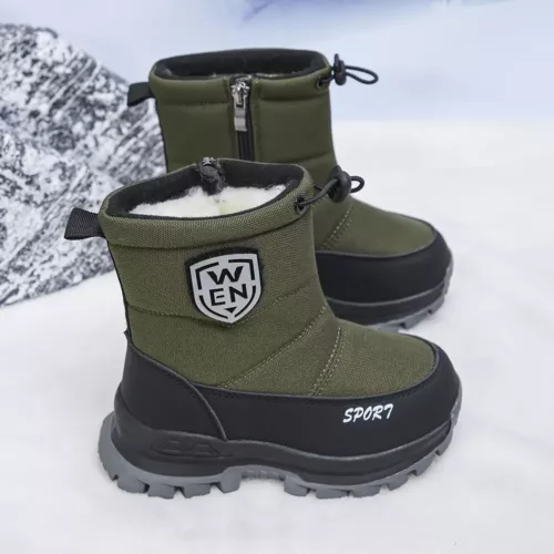 Bottes de neige enfant imperméables fourrées hiver – garçon et fille confortables