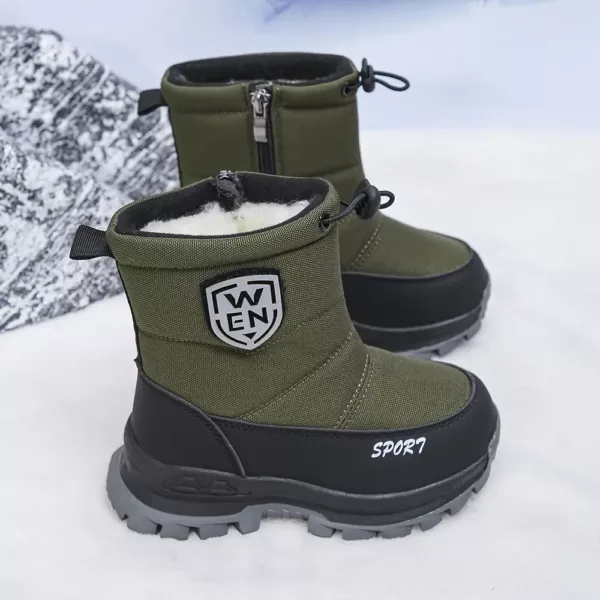 Bottes de neige enfant imperméables fourrées hiver – garçon et fille confortables
