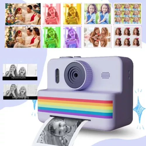 Appareil photo instantané enfant avec double caméra et impression thermique ludique