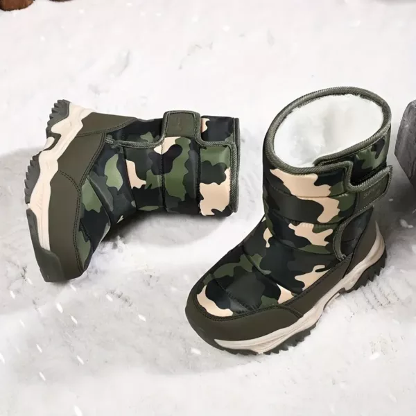 Bottes de neige enfant imperméables doublées chaud - camouflage hiver unisexe