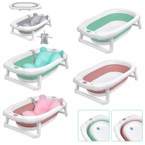 Baignoire bébé pliante avec tapis amovible – design ergonomique et compact