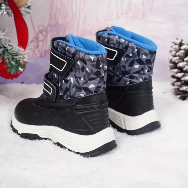 Bottes de neige enfant imperméables doublées fourrure – hiver antidérapantes