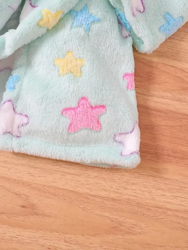 Peignoir enfant à capuche en flanelle ultra douce – motif fille amusant