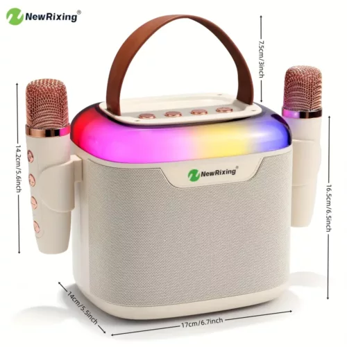 Machine karaoké Bluetooth avec 2 micros sans fil – enceinte portable rechargeable