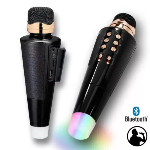 Microphone karaoké sans fil avec haut-parleur Bluetooth et port USB intégré