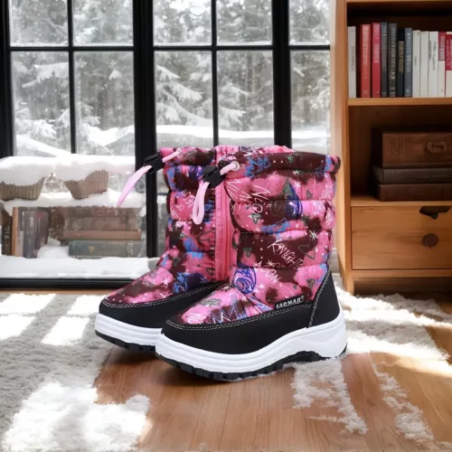 Bottes de neige fille mi-mollet imperméables intérieur doux antidérapantes hiver