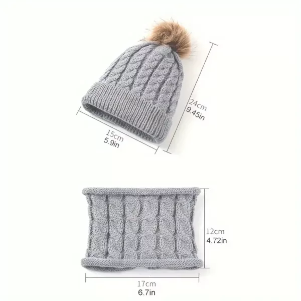 Ensemble bonnet et écharpe bébé tricoté – hiver chaud et doux 2 pièces