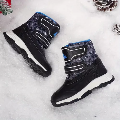 Bottes de neige enfant imperméables doublées fourrure – hiver antidérapantes