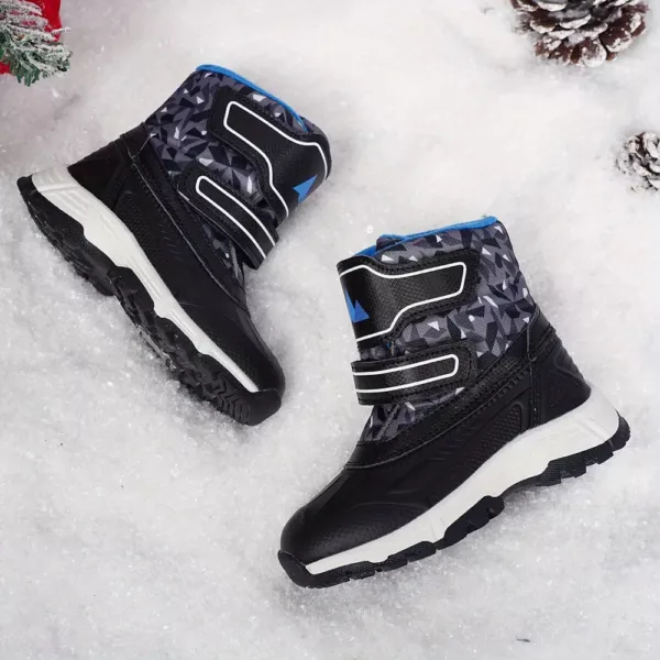 Bottes de neige enfant imperméables doublées fourrure – hiver antidérapantes