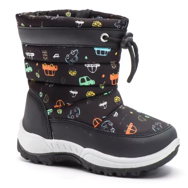 Bottes de neige enfant imperméables avec motif fleurs et dessins animés chaleureux