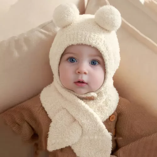Ensemble bonnet et écharpe tricotés pour bébé – hiver doux 0 à 3 ans