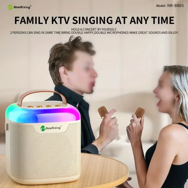 Machine karaoké Bluetooth avec 2 micros sans fil – enceinte portable rechargeable