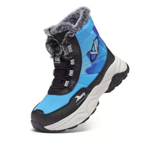 Bottes de neige enfant imperméables doublées fourrure chaude – hiver antidérapantes