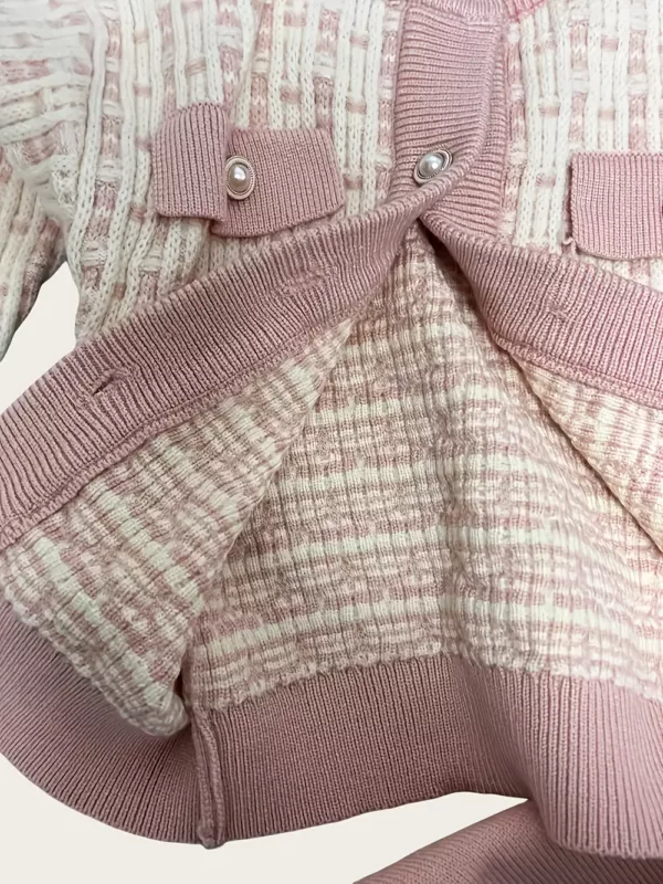 Ensemble naissance fille 3 pièces en tricot – veste, cardigan et pantalon doux