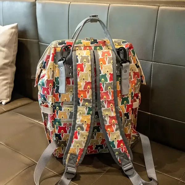 Sac à dos isotherme multifonction avec poches repas et imprimé lion girafe