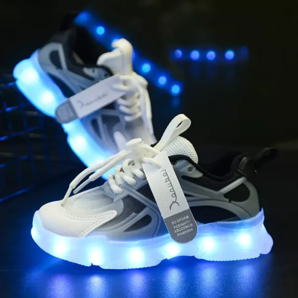 Baskets enfant à LED lumineuses – rechargeables et effet phosphorescent