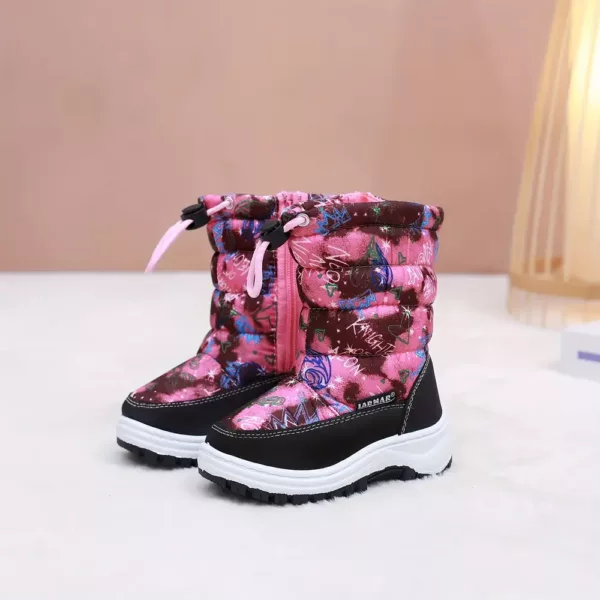 Bottes de neige fille mi-mollet imperméables intérieur doux antidérapantes hiver