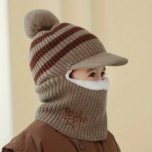 Tour de cou enfant hiver avec capuche chaude – doublé polaire et protège-oreilles