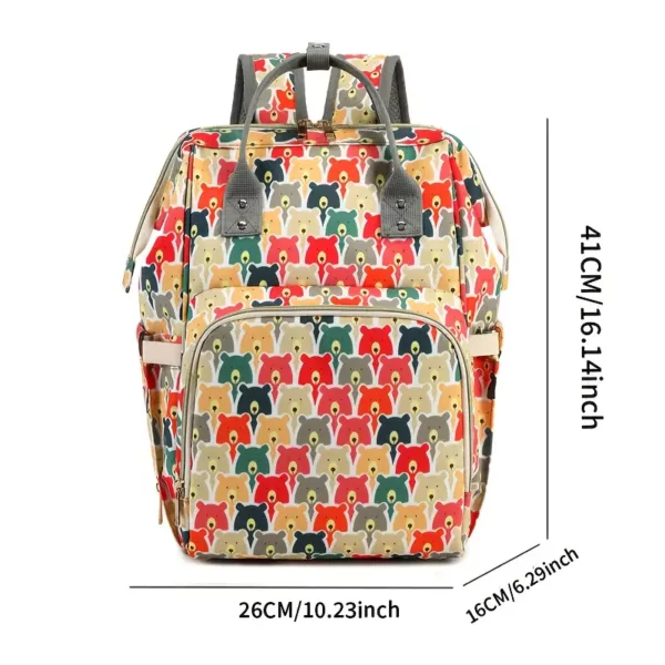 Sac à dos isotherme multifonction avec poches repas et imprimé lion girafe