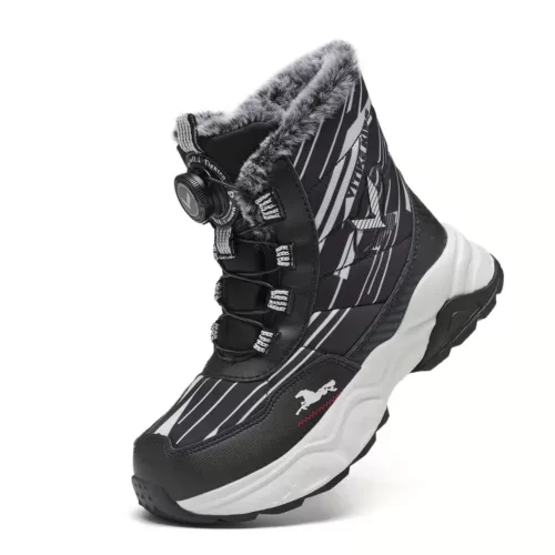 Bottes de neige enfant imperméables doublées fourrure chaude – hiver antidérapantes