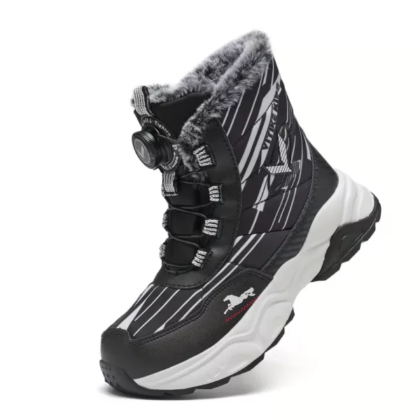Bottes de neige enfant imperméables doublées fourrure chaude – hiver antidérapantes