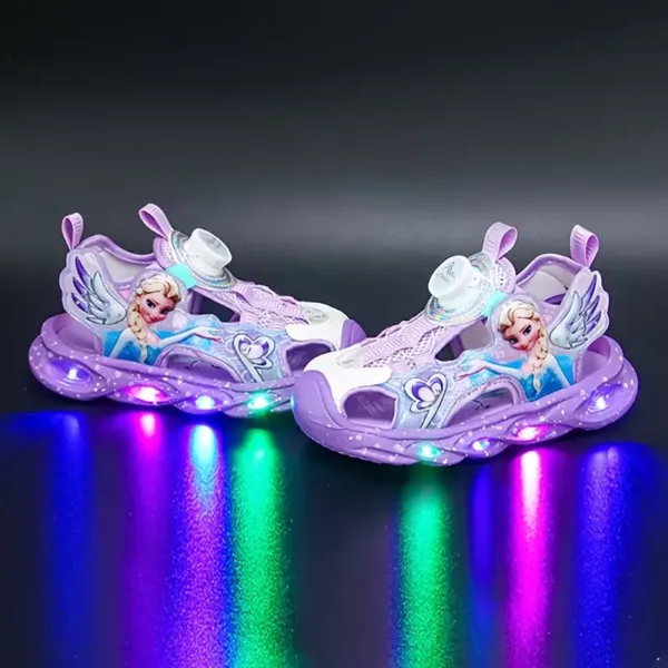 Sandales fille lumineuses style princesse – design ange scintillant à boucle