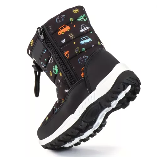 Bottes de neige enfant imperméables avec motif fleurs et dessins animés chaleureux