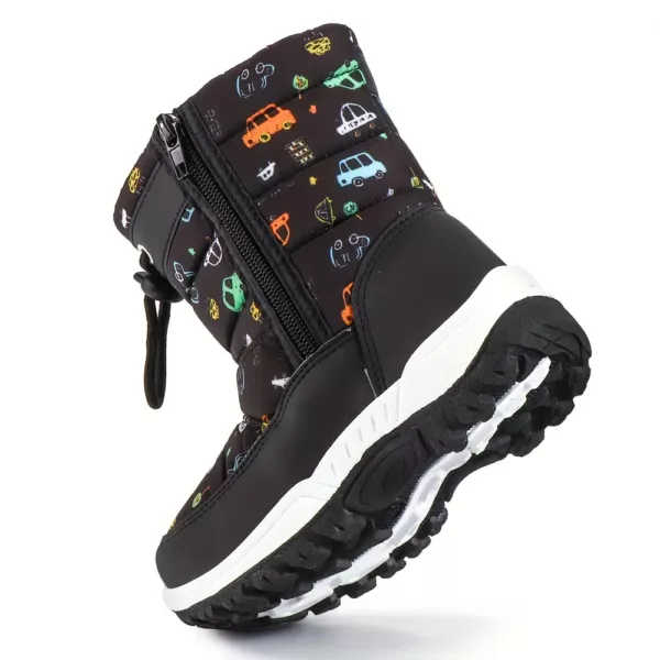 Bottes de neige enfant imperméables avec motif fleurs et dessins animés chaleureux