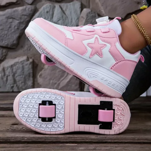Baskets à roulettes fille – chaussures sport à roulettes discrètes et tendance