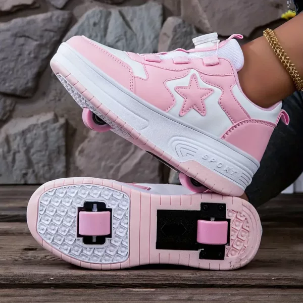 Baskets à roulettes fille – chaussures sport à roulettes discrètes et tendance
