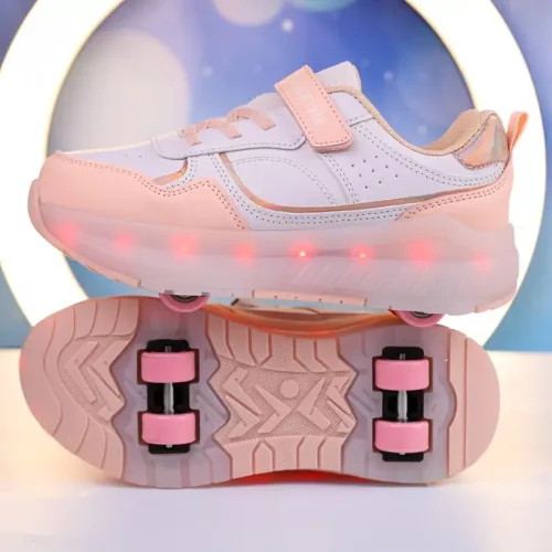 Baskets LED enfants avec roues détachables – recharge USB et mesh respirant