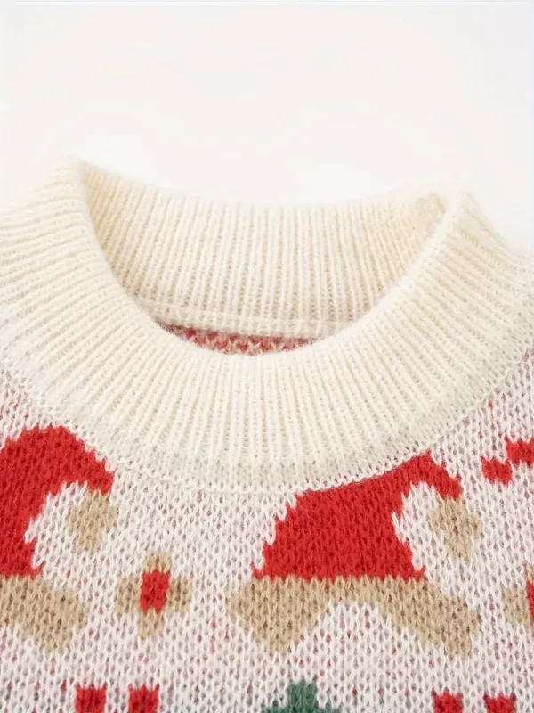 Pull de Noël enfant en tricot doux motif renne – chaud et confortable