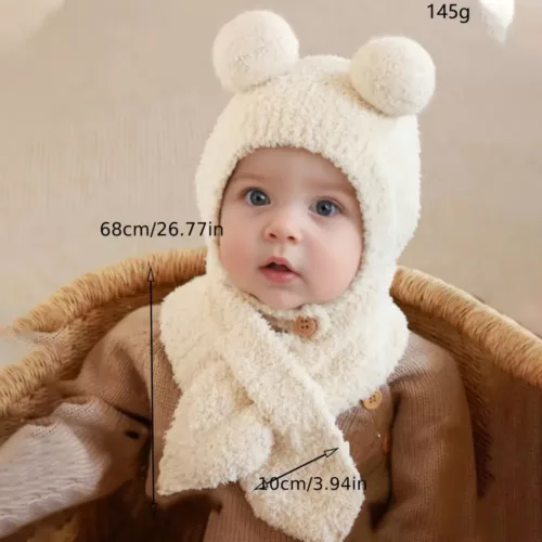 Ensemble bonnet et écharpe tricotés pour bébé – hiver doux 0 à 3 ans