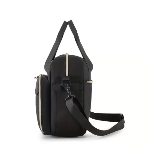 Sac à langer multifonction en tissu Oxford matelassé – rose et gris élégant