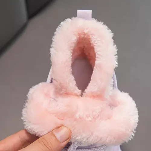 Bottes de neige fille fourrées polaire – montantes confort avec lacets élastiques