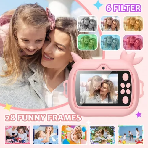 Appareil photo instantané enfant avec impression thermique – licorne ludique 48MP