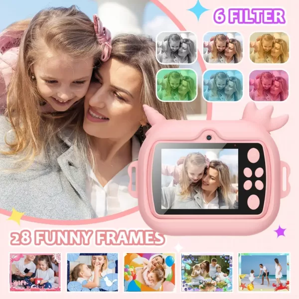 Appareil photo instantané enfant avec impression thermique – licorne ludique 48MP