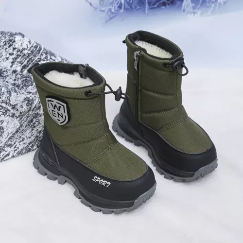 Bottes de neige enfant imperméables fourrées hiver – garçon et fille confortables