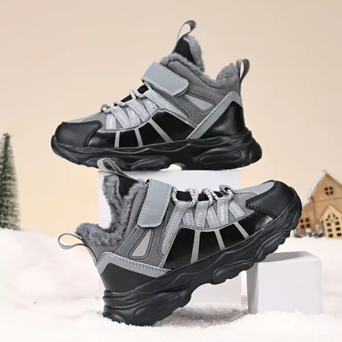 Bottes de neige enfant fourrées imperméables – antidérapantes et chaudes hiver