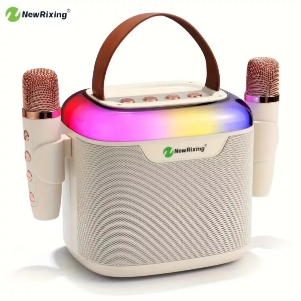 Machine karaoké sans fil avec 2 micros – rechargeable, portable et puissante